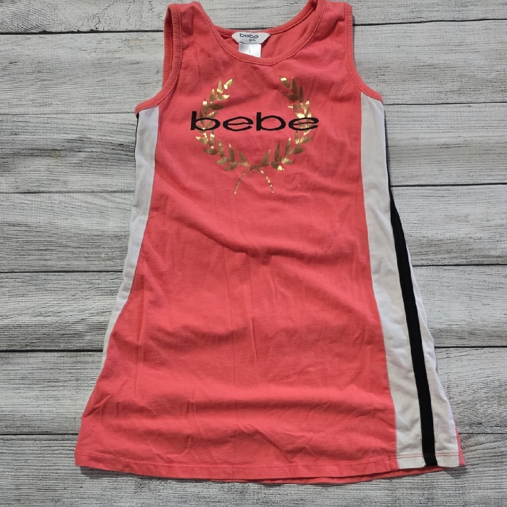 Bebe Coral and Gold Casual Kids Dress